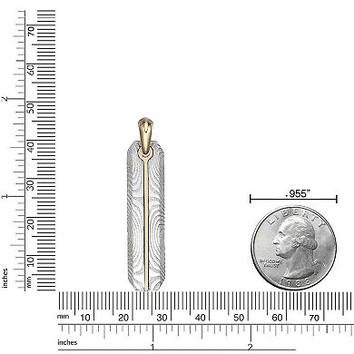 Men's LYNX Black Ion-Plated Damascus Stainless Steel Pendant Necklace