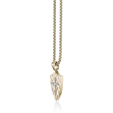 Men's LYNX Ion-Plated Stainless Steel Shield Pendant Necklace