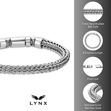 Men's LYNX Stainless Steel Foxtail Chain Bracelet