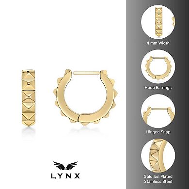 Men's LYNX Stainless Steel Spike Hoop Earrings