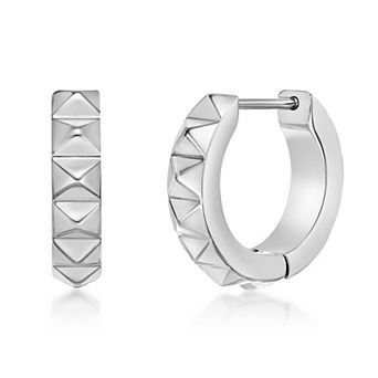 Men's LYNX Stainless Steel Spike Hoop Earrings