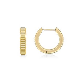 Men's LYNX Ion Plated Ribbed Hoop Earrings