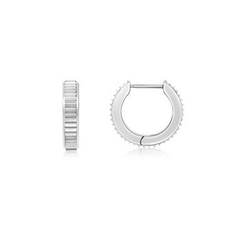 Men's LYNX Ion Plated Ribbed Hoop Earrings