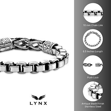 Men's LYNX Stainless Steel Antique Finish Bracelet
