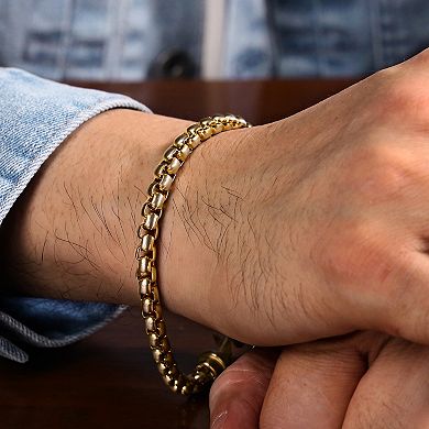 Men's LYNX Stainless Steel Box Chain Bracelet
