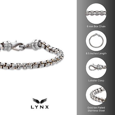 Men's LYNX Stainless Steel Box Chain Bracelet