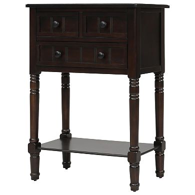 23.7 in. Rectangle Wood Console Table with 3 Drawers