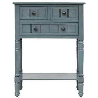 23.7 in Rectangle Wood Console Table with 3 Drawers