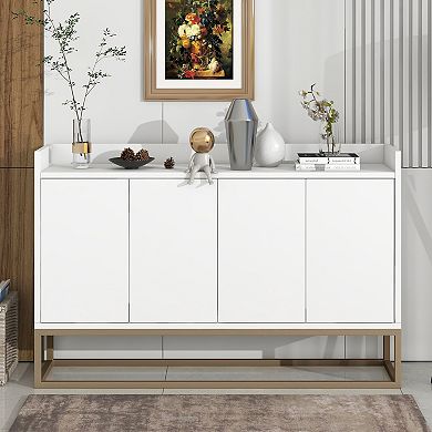 Wood 47.2 in. Sideboard with 4 Doors