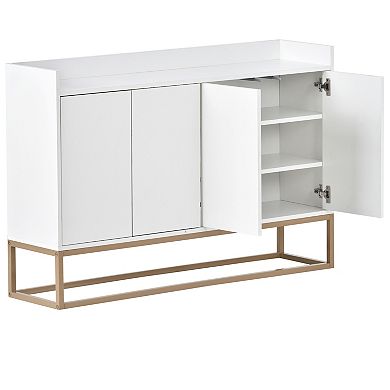 Wood 47.2 in. Sideboard with 4 Doors