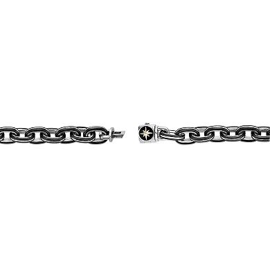Men's LYNX Black Ion-Plated Stainless Steel 10 mm Cable Chain Bracelet