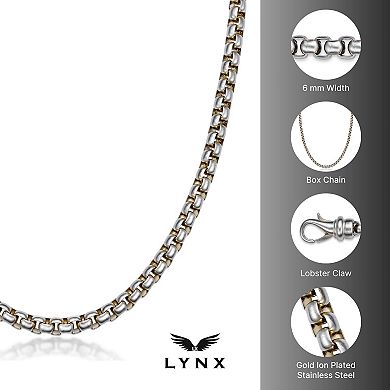 Men's LYNX Stainless Steel Box Chain Necklace