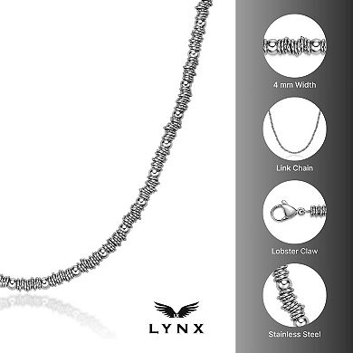 Men's LYNX Stainless Steel 4 mm Bead Chain Necklace