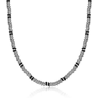 Men's LYNX Black Ion-Plated Stainless Steel 4 mm Chain Necklace