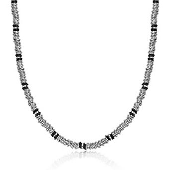 Men's LYNX Black Ion-Plated Stainless Steel 4 mm Chain Necklace