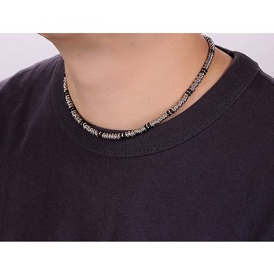 Men's LYNX Black Ion-Plated Stainless Steel 4 mm Chain Necklace