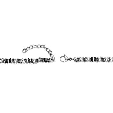 Men's LYNX Black Ion-Plated Stainless Steel 4 mm Chain Necklace