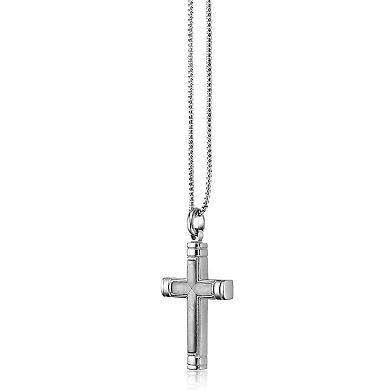 Men's LYNX Stainless Steel Cross Pendant Necklace