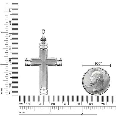 Men's LYNX Stainless Steel Cross Pendant Necklace