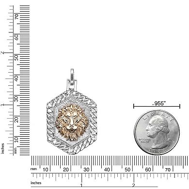 Men's LYNX Stainless Steel Rope Chain Lion Pendant Necklace