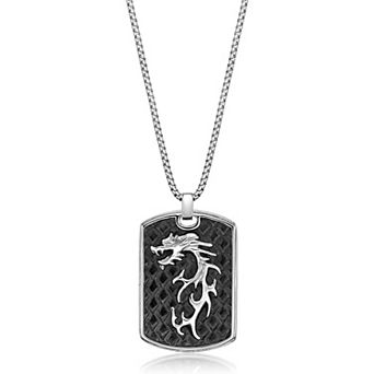 Men's LYNX Stainless Steel Box Chain Dragon Pendant Necklace