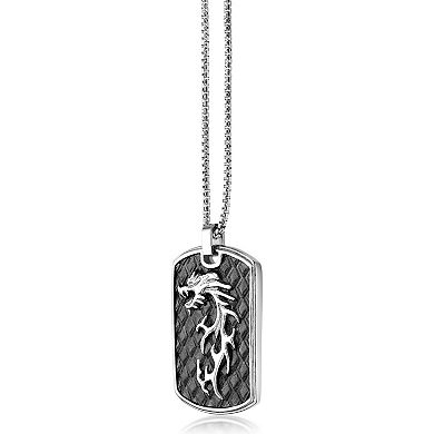 Men's LYNX Stainless Steel Box Chain Dragon Pendant Necklace