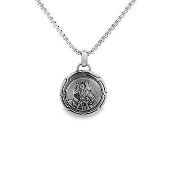 Men's LYNX Stainless Steel Box Chain Pendant Necklace