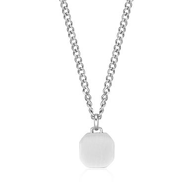Men's LYNX Satin Finished Stainless Steel Curb Chain Pendant Necklace