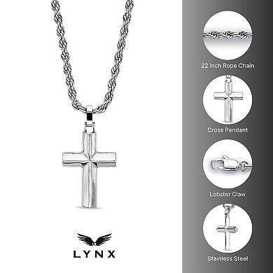 Men's LYNX Stainless Steel Rope Chain Pendant Necklace