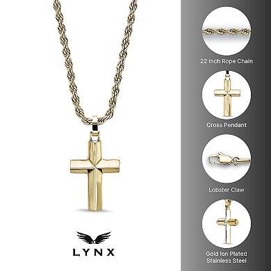 Men's LYNX Stainless Steel Rope Chain Pendant Necklace