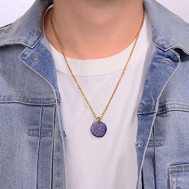 Men's LYNX Stainless Steel Sodalite Pendant Necklace