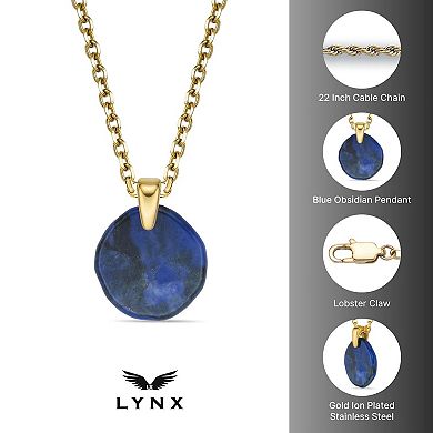 Men's LYNX Stainless Steel Sodalite Pendant Necklace