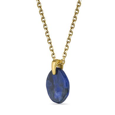 Men's LYNX Stainless Steel Sodalite Pendant Necklace