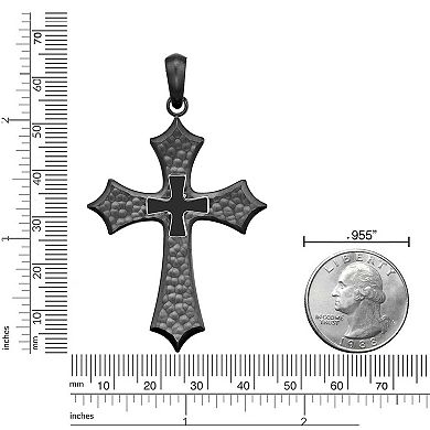 Men's LYNX Stainless Steel Enamel Cross Pendant Necklace