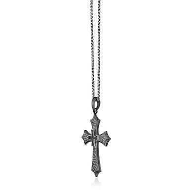Men's LYNX Stainless Steel Enamel Cross Pendant Necklace