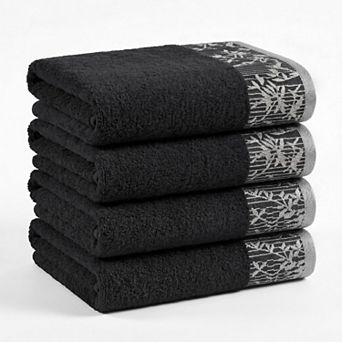 SUPERIOR Wisteria 4 pc Cotton Bohemian Embroidered Bath Towel Set