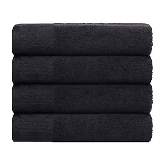 SUPERIOR Wisteria 4 pc Cotton Bohemian Embroidered Bath Towel Set