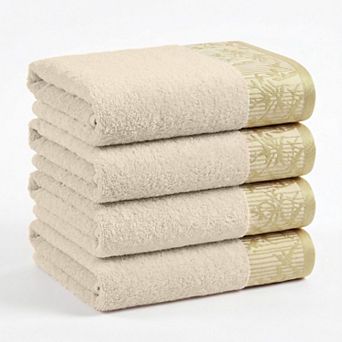 SUPERIOR Wisteria 4 pc Cotton Bohemian Embroidered Bath Towel Set
