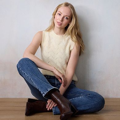 Women's LC Lauren Conrad Crew Neck Pointelle Sweater Vest