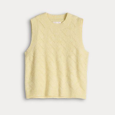 Women's LC Lauren Conrad Crew Neck Pointelle Sweater Vest