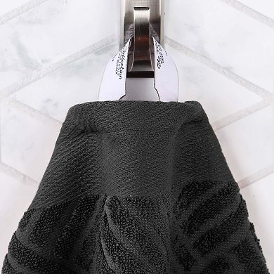 SUPERIOR 3-Piece Basket Weave Jacquard Egyptian Cotton Towel Set