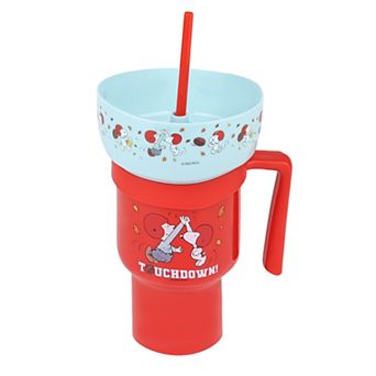 Peanuts Football 2-in-1 cup with Straw and Detachable Bowl