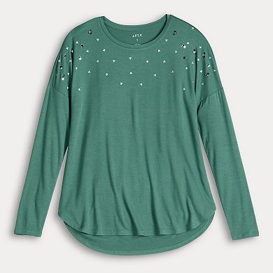 Women's Apt. 9® Long Sleeve Embellished Tee