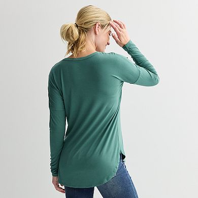 Women's Apt. 9® Long Sleeve Embellished Tee
