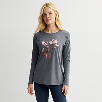 Women's Apt. 9® Long Sleeve Embellished Tee
