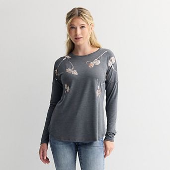 Women's Apt. 9® Long Sleeve Embellished Tee
