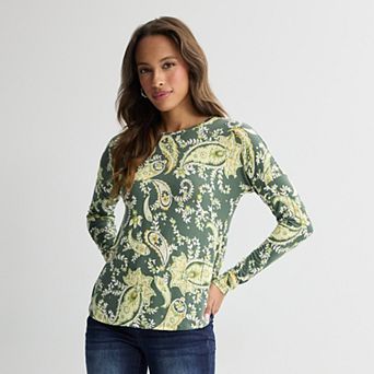 Women's Apt. 9® Long Sleeve Embellished Tee