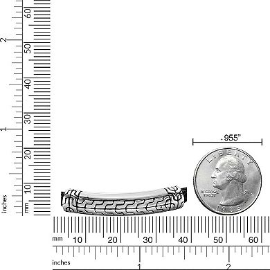 Men's LYNX Stainless Steel Leather Bracelet