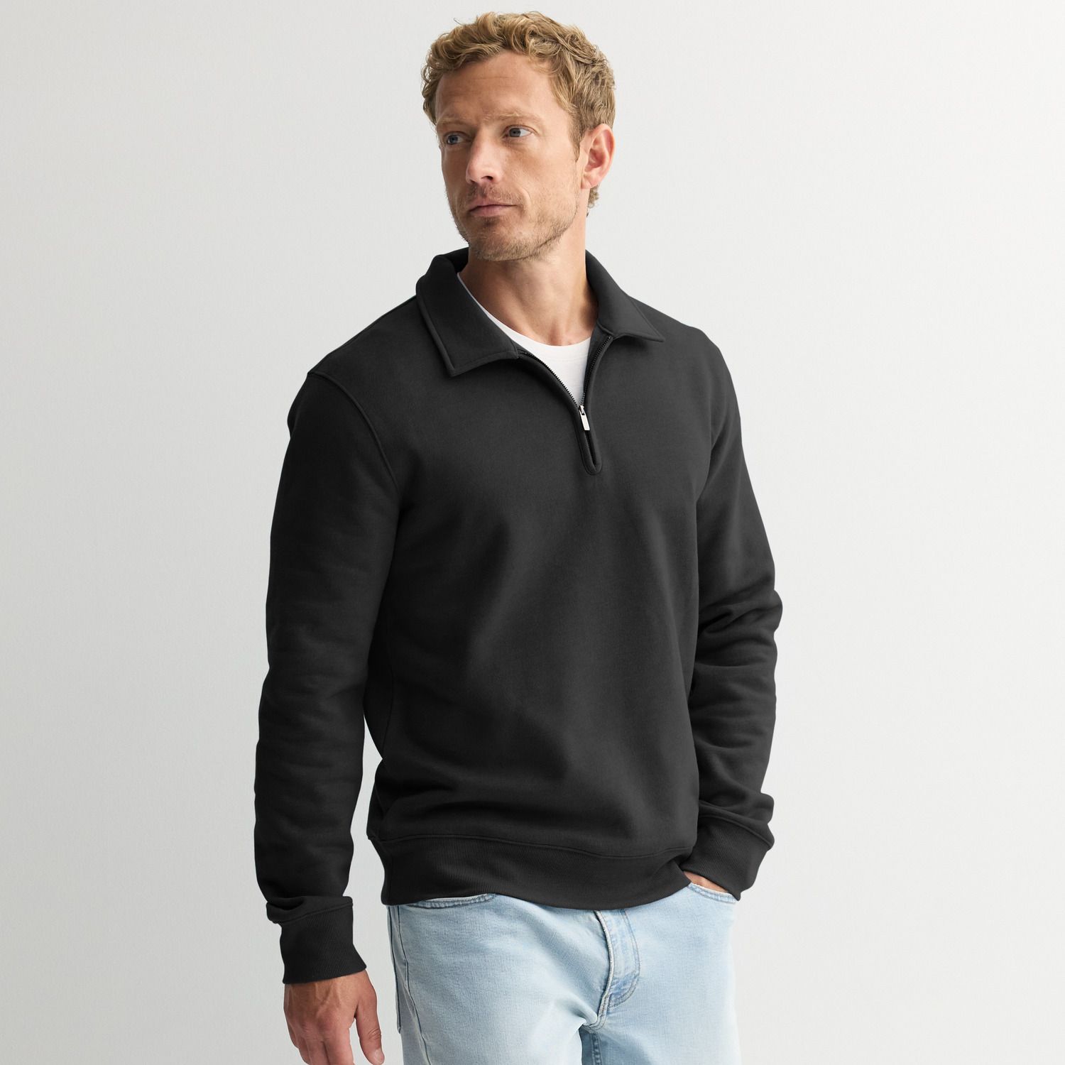 Мужская толстовка Sonoma Goods For Life Quarter Zip, цвет: Чёрный — фото 1