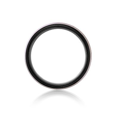 Men's LYNX Black & Rose Ion-Plated Stainless Steel Ring